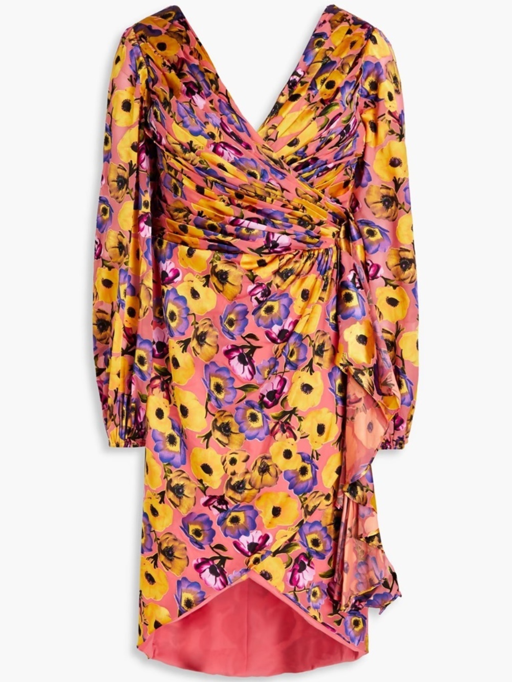 Theia Monika Floral Chiffon Wrap NWT Size 10 Retails $595 Occassion Dress